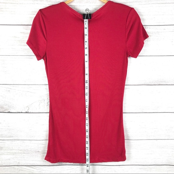 Ambiance V-Neck Strappy Short Sleeve Shirt - Picture 4 of 9